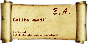 Balika Amadil névjegykártya